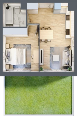 2 pokoje, mieszkanie 38,58 m², parter, oferta nr VII/3, Metro Art 7, Warszawa, Praga Południe, Kamionek, ul. Chodakowska 36
