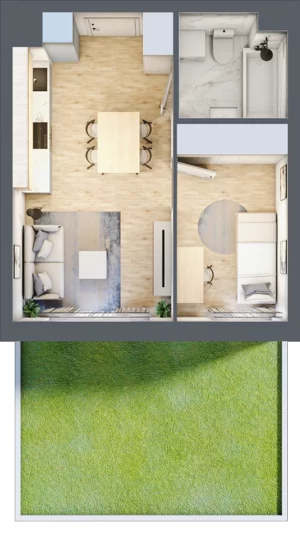 2 pokoje, mieszkanie 32,89 m², parter, oferta nr VII/2, Metro Art 7, Warszawa, Praga Południe, Kamionek, ul. Chodakowska 36