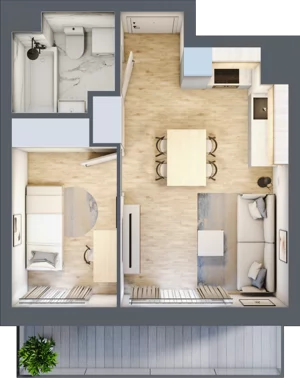2 pokoje, mieszkanie 33,16 m², piętro 3, oferta nr VII/100, Metro Art 7, Warszawa, Praga Południe, Kamionek, ul. Chodakowska 36