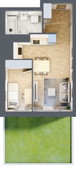 2 pokoje, mieszkanie 36,36 m², parter, oferta nr VII/4, Metro Art 7, Warszawa, Praga Południe, Kamionek, ul. Chodakowska 36