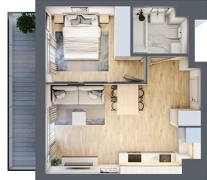2 pokoje, mieszkanie 38,77 m², piętro 1, oferta nr VII/67, Metro Art 7, Warszawa, Praga Południe, Kamionek, ul. Chodakowska 36