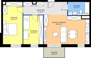 3 pokoje, mieszkanie 71,09 m², piętro 2, oferta nr 11, MISTA Kraków, Kraków, Mistrzejowice, ul. Mistrzejowicka