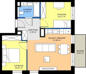 3 pokoje, mieszkanie 52,02 m², piętro 3, oferta nr 16, MISTA Kraków, Kraków, Mistrzejowice, ul. Mistrzejowicka
