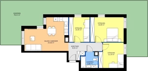 4 pokoje, mieszkanie 77,55 m², parter, oferta nr 55, MISTA Kraków, Kraków, Mistrzejowice, ul. Mistrzejowicka