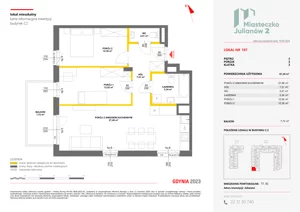 3 pokoje, mieszkanie 67,30 m², piętro 3, oferta nr C2/107, Miasteczko Julianów 2, Julianów, ul. Architektów