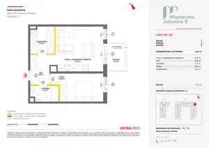 2 pokoje, mieszkanie 50,51 m², piętro 1, oferta nr C2/148, Miasteczko Julianów 2, Julianów, ul. Architektów