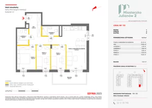 4 pokoje, mieszkanie 72,75 m², piętro 1, oferta nr C2/155, Miasteczko Julianów 2, Julianów, ul. Architektów