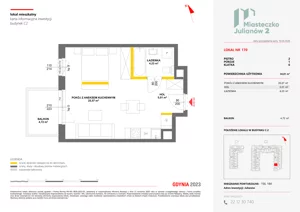 1 pokój, mieszkanie 34,81 m², piętro 2, oferta nr C2/170, Miasteczko Julianów 2, Julianów, ul. Architektów