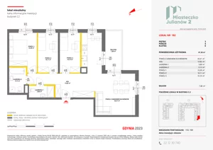 4 pokoje, mieszkanie 87,38 m², piętro 3, oferta nr C2/182, Miasteczko Julianów 2, Julianów, ul. Architektów