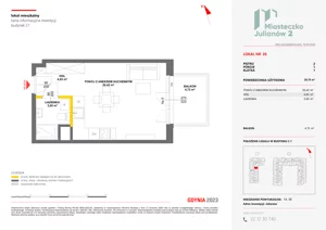 1 pokój, mieszkanie 28,70 m², piętro 2, oferta nr C1/26, Miasteczko Julianów 2, Julianów, ul. Architektów