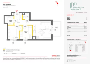 3 pokoje, mieszkanie 46,90 m², piętro 2, oferta nr C1/31, Miasteczko Julianów 2, Julianów, ul. Architektów