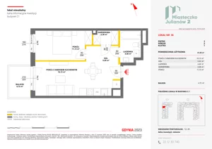 2 pokoje, mieszkanie 41,65 m², piętro 3, oferta nr C1/36, Miasteczko Julianów 2, Julianów, ul. Architektów