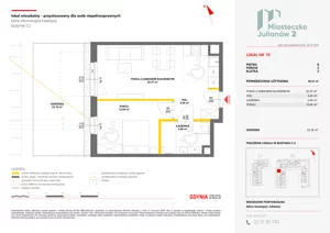 2 pokoje, mieszkanie 44,52 m², piętro 2, oferta nr C2/97, Miasteczko Julianów 2, Julianów, ul. Architektów