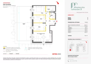 4 pokoje, mieszkanie 72,75 m², piętro 1, oferta nr C2/155, Miasteczko Julianów 2, Julianów, ul. Architektów