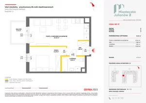 2 pokoje, mieszkanie 44,52 m², piętro 2, oferta nr C2/97, Miasteczko Julianów 2, Julianów, ul. Architektów
