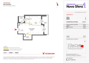 2 pokoje, mieszkanie 45,89 m², piętro 3, oferta nr IV/14, Miasteczko Nova Sfera 4, Warszawa, Białołęka, Żerań, ul. Marywilska 7
