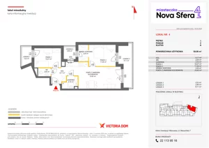 3 pokoje, mieszkanie 58,08 m², piętro 1, oferta nr IV/4, Miasteczko Nova Sfera 4, Warszawa, Białołęka, Żerań, ul. Marywilska 7
