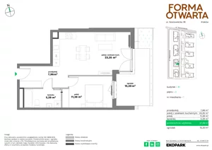 2 pokoje, mieszkanie 47,98 m², parter, oferta nr B1-1, Forma Otwarta - Etap B, Kraków, Bronowice, Bronowice Wielkie, ul. Sosnowiecka