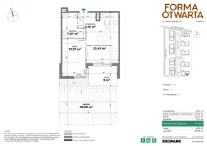 2 pokoje, mieszkanie 47,02 m², parter, oferta nr C1-3, Forma Otwarta - Etap C, Kraków, Bronowice, Bronowice Wielkie, ul. Sosnowiecka