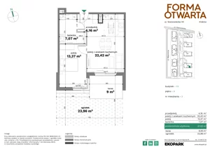 2 pokoje, mieszkanie 47,02 m², parter, oferta nr C2-3, Forma Otwarta - Etap C, Kraków, Bronowice, Bronowice Wielkie, ul. Sosnowiecka