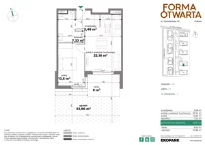 2 pokoje, mieszkanie 47,22 m², piętro 2, oferta nr C1-16, Forma Otwarta - Etap C, Kraków, Bronowice, Bronowice Wielkie, ul. Sosnowiecka