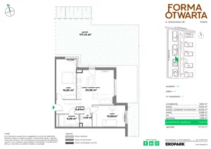 3 pokoje, mieszkanie 70,33 m², piętro 1, oferta nr B1-15, Forma Otwarta - Etap B, Kraków, Bronowice, Bronowice Wielkie, ul. Sosnowiecka