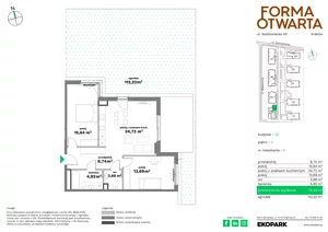 3 pokoje, mieszkanie 70,33 m², piętro 1, oferta nr B1-15, Forma Otwarta - Etap B, Kraków, Bronowice, Bronowice Wielkie, ul. Sosnowiecka