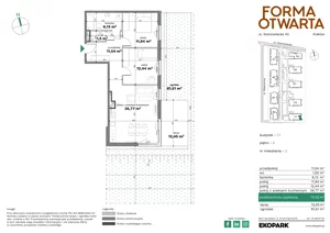 3 pokoje, mieszkanie 70,55 m², piętro 1, oferta nr C1-8, Forma Otwarta - Etap C, Kraków, Bronowice, Bronowice Wielkie, ul. Sosnowiecka