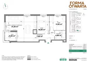 3 pokoje, mieszkanie 66,64 m², piętro 1, oferta nr C1-13, Forma Otwarta - Etap C, Kraków, Bronowice, Bronowice Wielkie, ul. Sosnowiecka