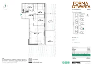 3 pokoje, mieszkanie 70,55 m², piętro 1, oferta nr C1-8, Forma Otwarta - Etap C, Kraków, Bronowice, Bronowice Wielkie, ul. Sosnowiecka