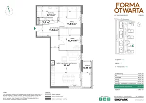 3 pokoje, mieszkanie 70,55 m², piętro 2, oferta nr C2-15, Forma Otwarta - Etap C, Kraków, Bronowice, Bronowice Wielkie, ul. Sosnowiecka