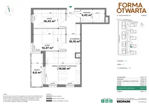 3 pokoje, mieszkanie 58,04 m², piętro 3, oferta nr C2-26, Forma Otwarta - Etap C, Kraków, Bronowice, Bronowice Wielkie, ul. Sosnowiecka