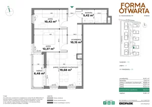 3 pokoje, mieszkanie 58,04 m², piętro 4, oferta nr C2-33, Forma Otwarta - Etap C, Kraków, Bronowice, Bronowice Wielkie, ul. Sosnowiecka