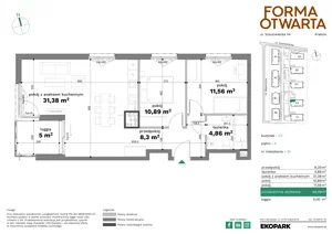 3 pokoje, mieszkanie 66,99 m², piętro 4, oferta nr C2-34, Forma Otwarta - Etap C, Kraków, Bronowice, Bronowice Wielkie, ul. Sosnowiecka