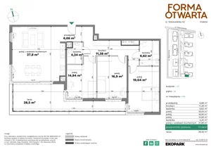 4 pokoje, mieszkanie 117,18 m², piętro 6, oferta nr C1-44, Forma Otwarta - Etap C, Kraków, Bronowice, Bronowice Wielkie, ul. Sosnowiecka