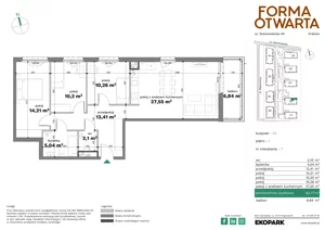 4 pokoje, mieszkanie 82,77 m², piętro 1, oferta nr C2-7, Forma Otwarta - Etap C, Kraków, Bronowice, Bronowice Wielkie, ul. Sosnowiecka