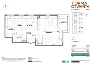 4 pokoje, mieszkanie 102,39 m², piętro 6, oferta nr C2-42, Forma Otwarta - Etap C, Kraków, Bronowice, Bronowice Wielkie, ul. Sosnowiecka