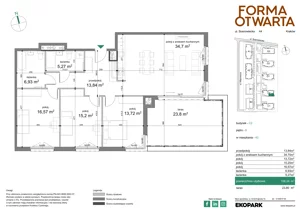 4 pokoje, mieszkanie 106,24 m², piętro 6, oferta nr C2-43, Forma Otwarta - Etap C, Kraków, Bronowice, Bronowice Wielkie, ul. Sosnowiecka