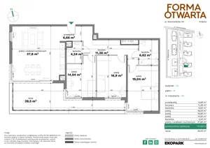 4 pokoje, mieszkanie 117,18 m², piętro 6, oferta nr C2-44, Forma Otwarta - Etap C, Kraków, Bronowice, Bronowice Wielkie, ul. Sosnowiecka