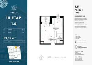 1 pokój, apartament 32,10 m², piętro 1, oferta nr 1.5, Diasfera III, Łódź, Śródmieście, al. Piłsudskiego 37