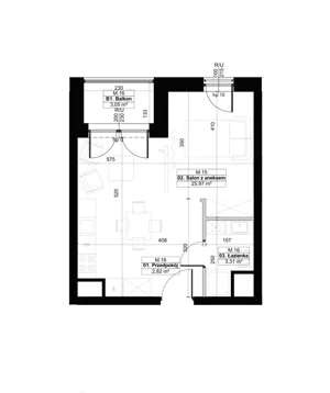 1 pokój, apartament 32,10 m², piętro 1, oferta nr 1.5, Diasfera III, Łódź, Śródmieście, al. Piłsudskiego 37