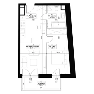 2 pokoje, apartament 47,38 m², piętro 4, oferta nr 4.8, Diasfera III, Łódź, Śródmieście, al. Piłsudskiego 37