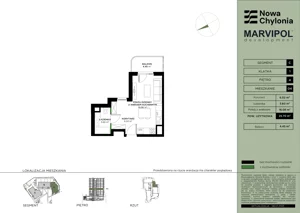1 pokój, apartament 25,70 m², piętro 4, oferta nr C/C-4-04, Nowa Chylonia, Gdynia, Chylonia, Chylonia, ul. Pucka 4