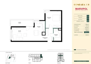 2 pokoje, apartament 50,18 m², piętro 5, oferta nr 1/A053, Conrada 30, Warszawa, Bielany, Chomiczówka, ul. Josepha Conrada 30