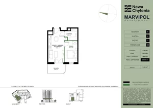 2 pokoje, apartament 33,34 m², piętro 1, oferta nr A/A2-1-02, Nowa Chylonia, Gdynia, Chylonia, Chylonia, ul. Pucka 4