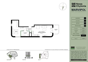 2 pokoje, apartament 48,08 m², piętro 3, oferta nr A/A2-3-03, Nowa Chylonia, Gdynia, Chylonia, Chylonia, ul. Pucka 4