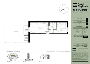 2 pokoje, apartament 43,43 m², piętro 2, oferta nr C/C-2-06, Nowa Chylonia, Gdynia, Chylonia, Chylonia, ul. Pucka 4