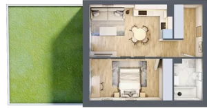 2 pokoje, mieszkanie 42,60 m², parter, oferta nr 10A.M1, Willa Magnolia, Siechnice, ul. Magnoliowa