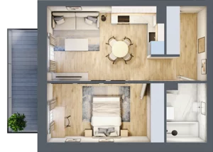 2 pokoje, mieszkanie 42,68 m², piętro 1, oferta nr 3A.M4, Willa Magnolia, Siechnice, ul. Magnoliowa