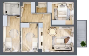 4 pokoje, mieszkanie 67,11 m², piętro 1, oferta nr 4B.M8, Willa Magnolia, Siechnice, ul. Magnoliowa